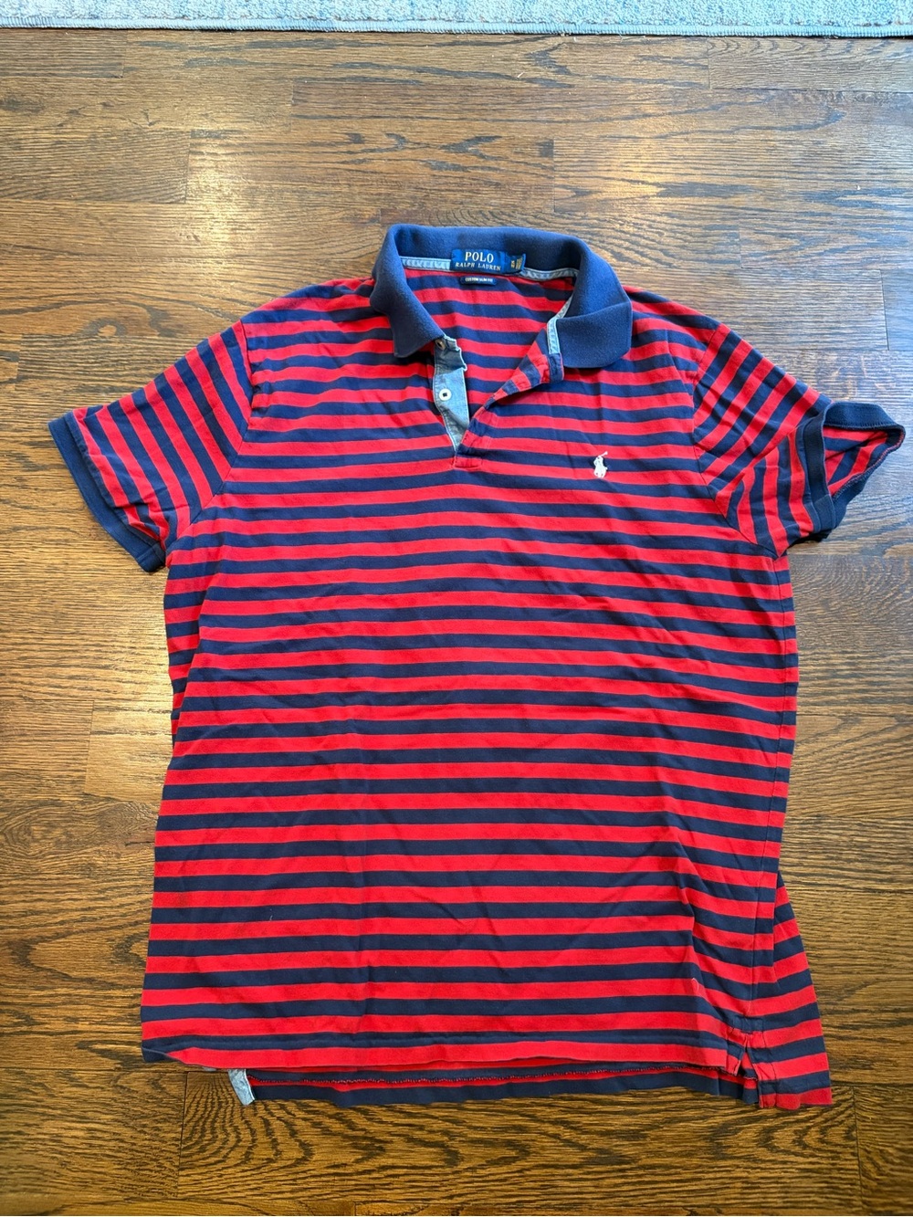 Polo by Ralph Lauren Navy & Red Striped Men's Polo